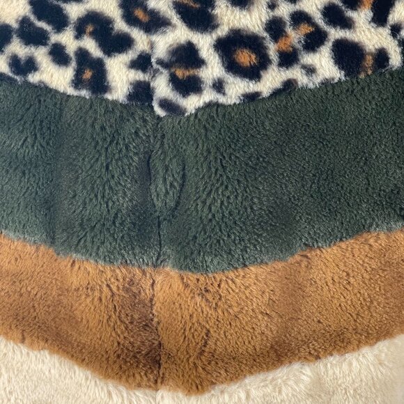 Altar'd State Bomber Jacket Faux Fur Animal Print Brown Tan Full Zip L Large - Picture 5 of 9
